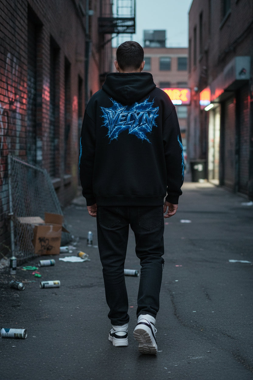 Sweat à capuche Voltage – Pull à motif éclair