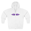 Zip Hoodie – Lila Flammen-Crest & VELYN Back Badge
