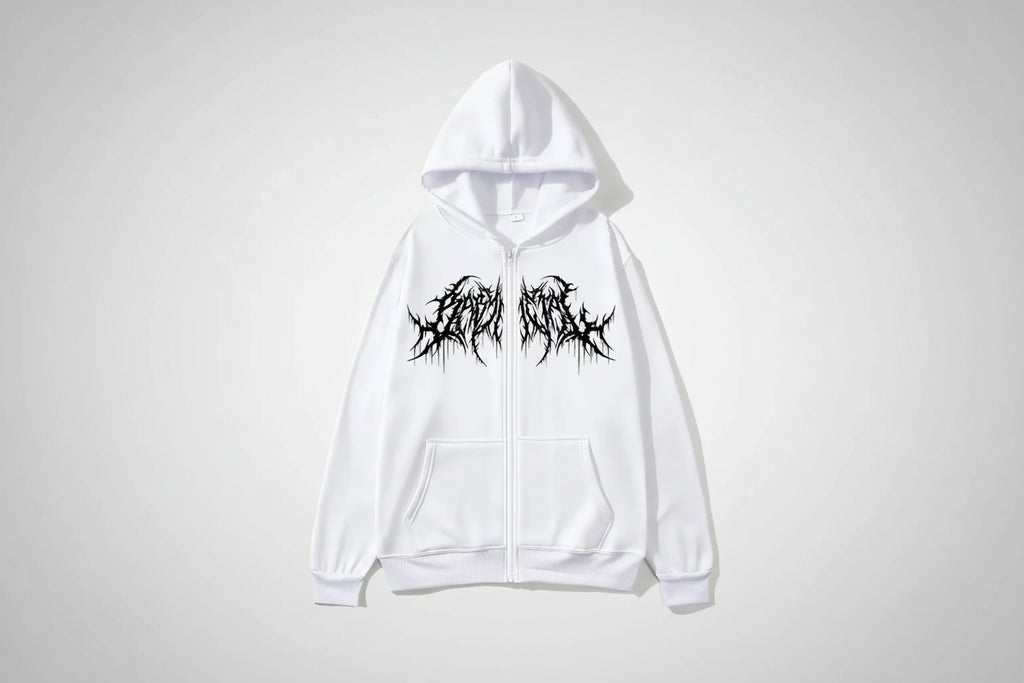 Y2K Zip-Hoodie Unisex – Graphic Print Sweatshirt mit Kapuze | Hip-Hop & Gothic Style