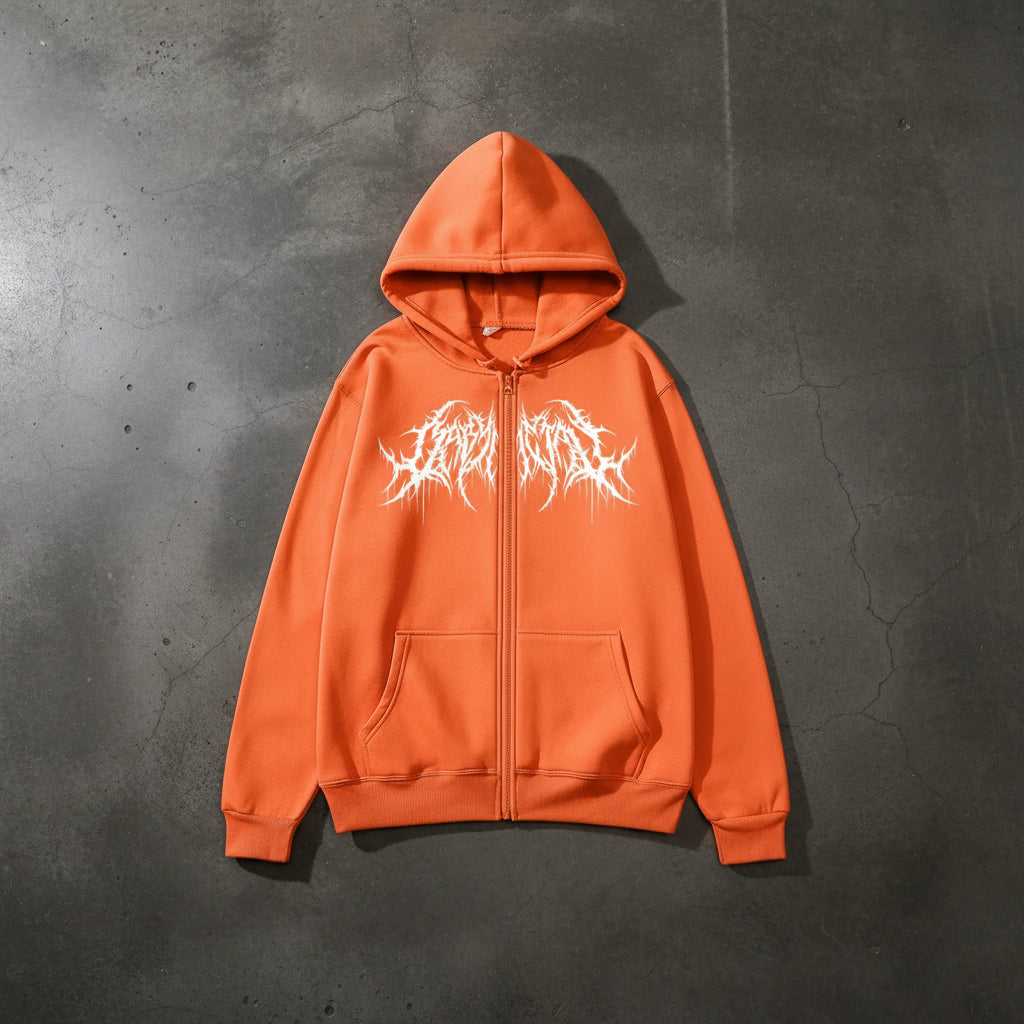 Y2K Zip-Hoodie Unisex – Graphic Print Sweatshirt mit Kapuze | Hip-Hop & Gothic Style