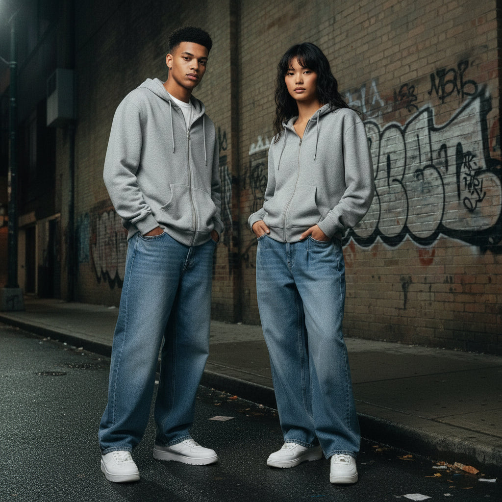 Y2K Baggy Jeans Unisex – Wide-Leg Denim im Korean Streetwear-Stil