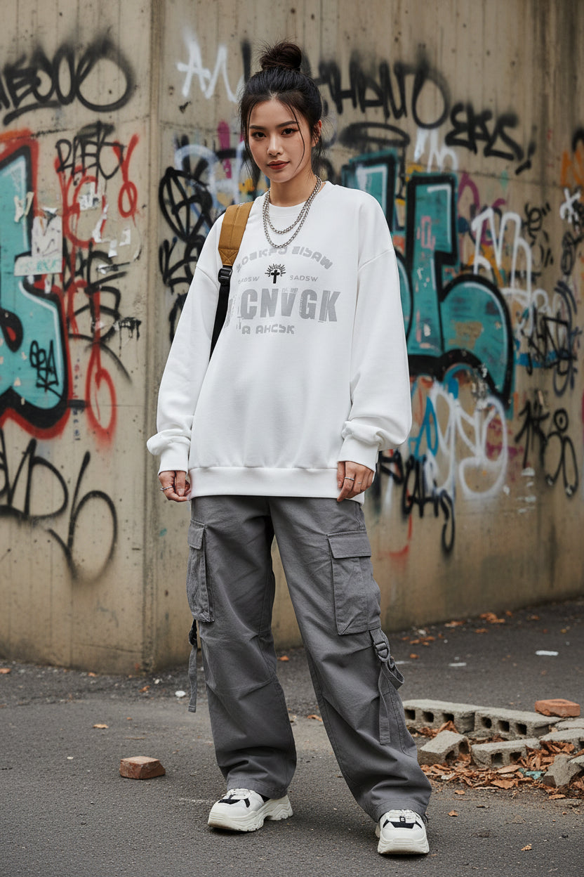 2025 Hoodies oversize homme, nouvelle mode, pull ample, col rond, vitalité jeune, imprimé lettres, manches longues, hauts streetwear S-3XL