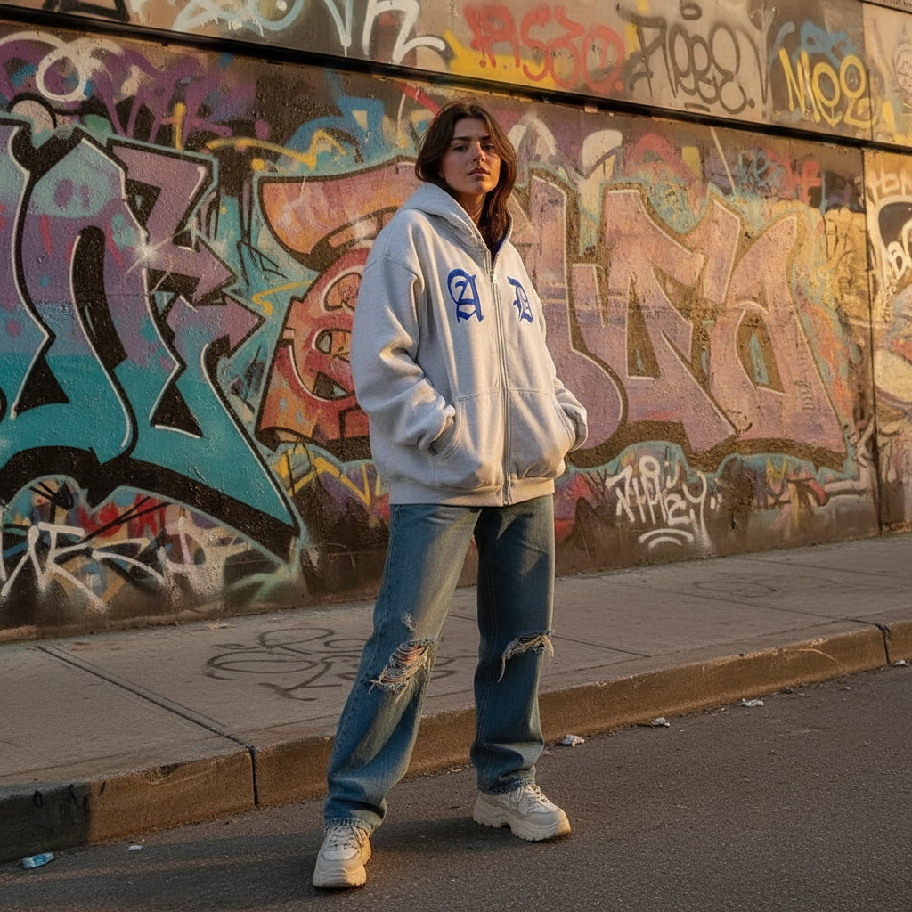 Oversized Zip-Up Hoodie – Unisex | Streetwear