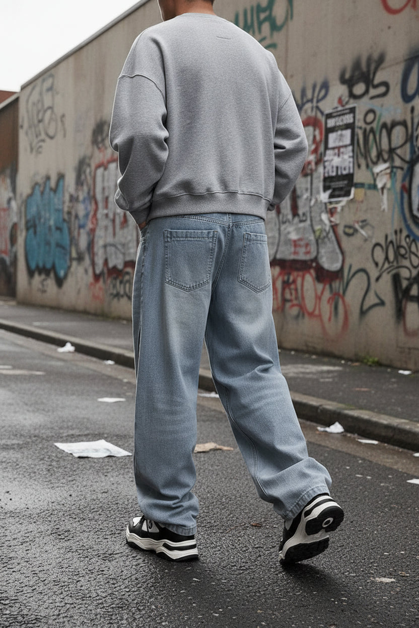 Y2K Baggy Jeans Unisex – Wide-Leg Denim im Korean Streetwear-Stil