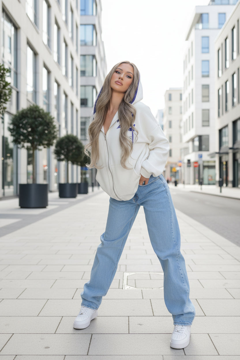Oversized Zip-Up Hoodie – Unisex | Streetwear