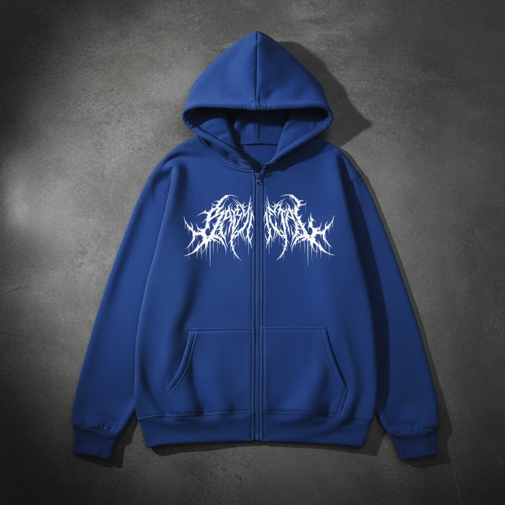 Y2K Zip-Hoodie Unisex – Graphic Print Sweatshirt mit Kapuze | Hip-Hop & Gothic Style