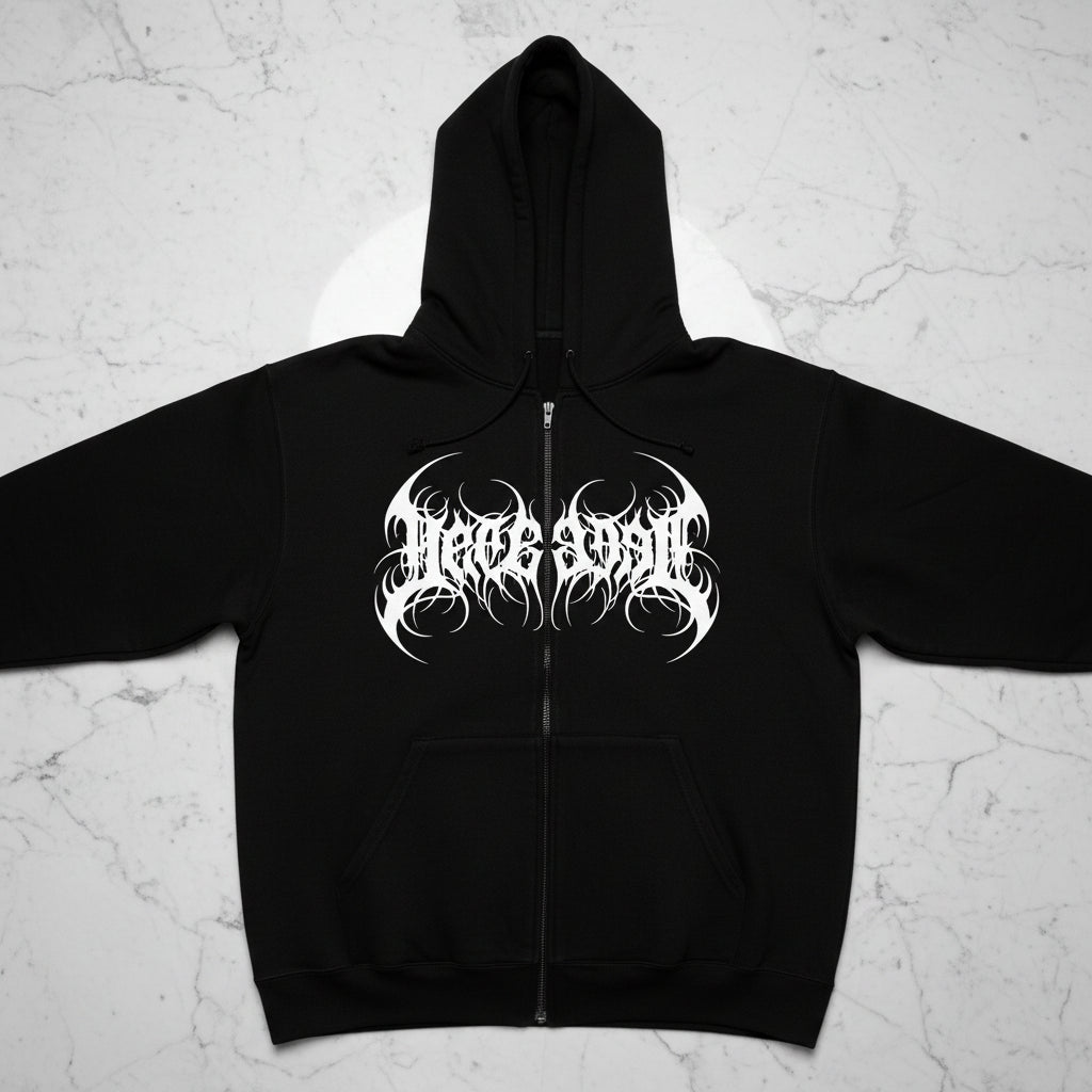 Y2K Zip-Hoodie Unisex – Graphic Print Sweatshirt mit Kapuze | Hip-Hop & Gothic Style