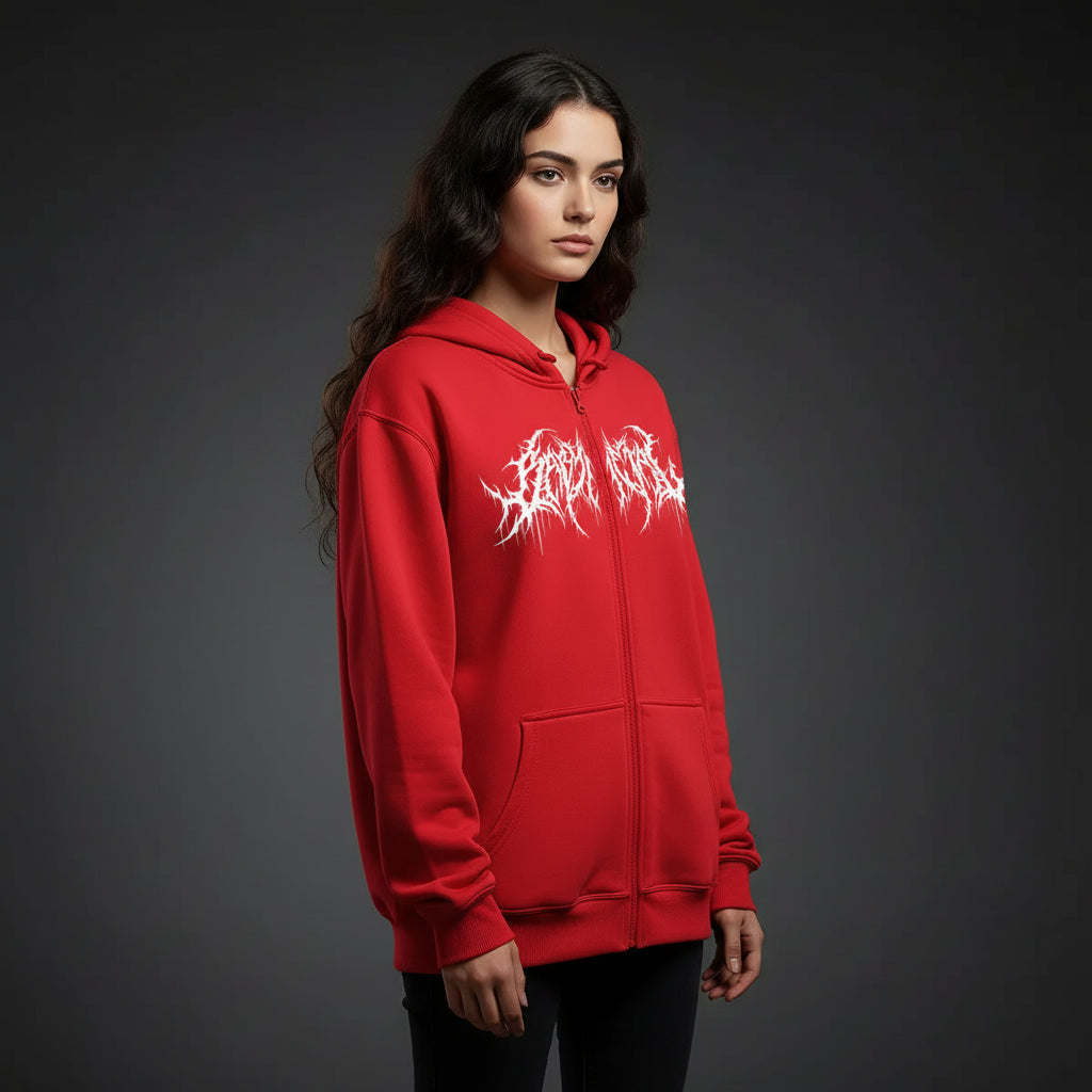 Y2K Zip-Hoodie Unisex – Graphic Print Sweatshirt mit Kapuze | Hip-Hop & Gothic Style