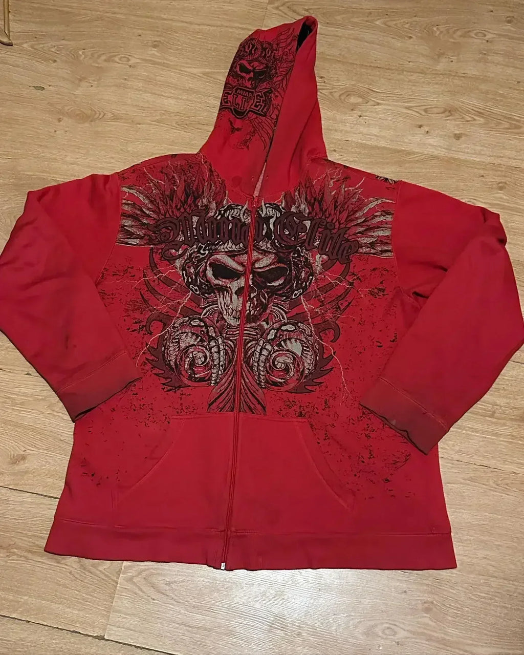 Y2K New Affliction Hoodie Retro Gothic Pattern Zipper Hoodie Men Street Hip Hop Harajuku Casual Oversize Coat Loose Streetwear