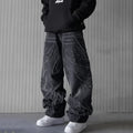 Baggy Streetwear Jeans – Unisex Wide Leg Denim mit Stickerei